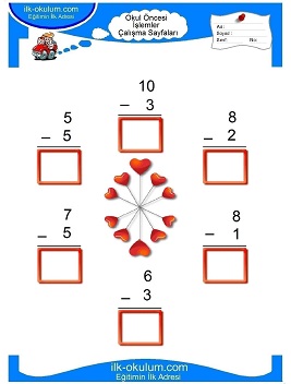 Çocuklar İçin toplam işlemi yaprak testleri 
